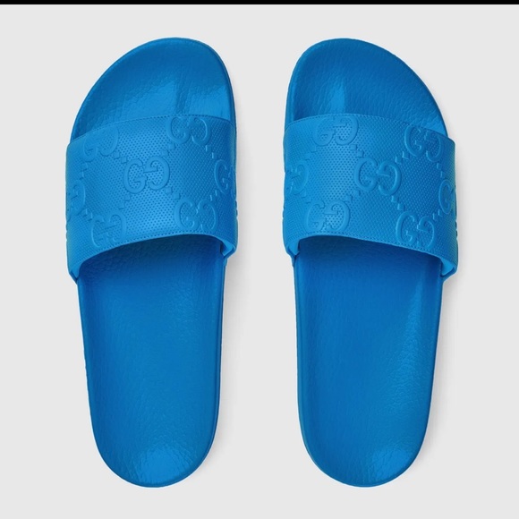 Authentic Gucci Mens white Demetra slide Sandal - Picture 1 of 7